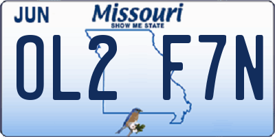 MO license plate OL2F7N