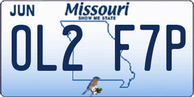 MO license plate OL2F7P