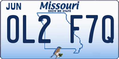 MO license plate OL2F7Q