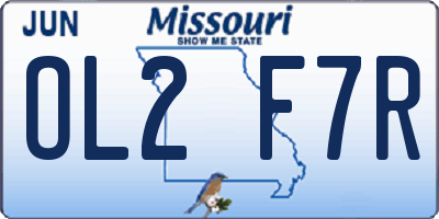 MO license plate OL2F7R