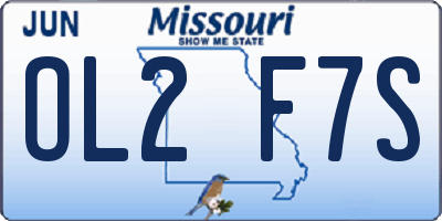 MO license plate OL2F7S