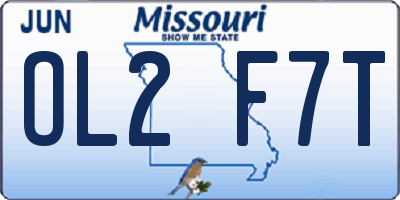 MO license plate OL2F7T