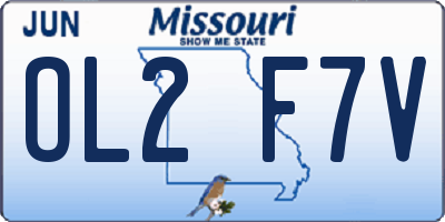 MO license plate OL2F7V