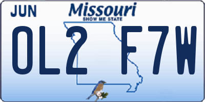MO license plate OL2F7W