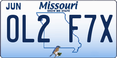 MO license plate OL2F7X