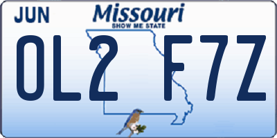 MO license plate OL2F7Z