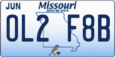 MO license plate OL2F8B