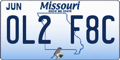 MO license plate OL2F8C