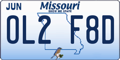 MO license plate OL2F8D