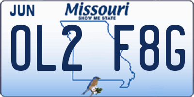MO license plate OL2F8G
