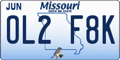 MO license plate OL2F8K