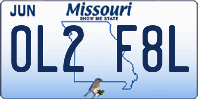 MO license plate OL2F8L