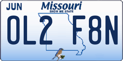 MO license plate OL2F8N
