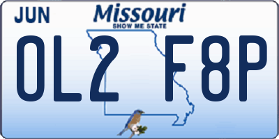 MO license plate OL2F8P