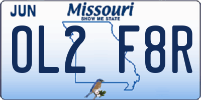 MO license plate OL2F8R