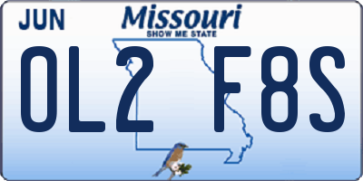 MO license plate OL2F8S