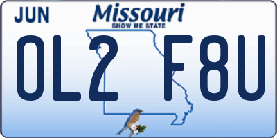MO license plate OL2F8U