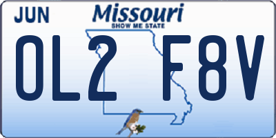 MO license plate OL2F8V