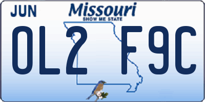 MO license plate OL2F9C