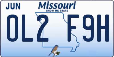 MO license plate OL2F9H