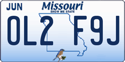 MO license plate OL2F9J