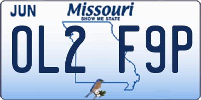MO license plate OL2F9P