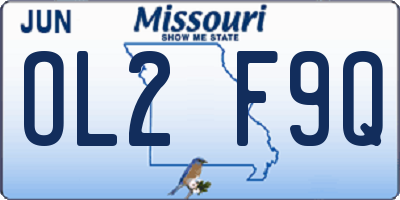 MO license plate OL2F9Q