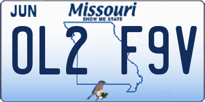 MO license plate OL2F9V