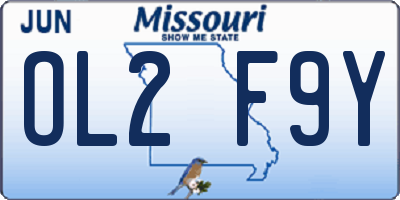 MO license plate OL2F9Y
