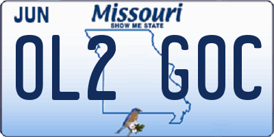 MO license plate OL2G0C