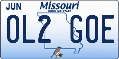 MO license plate OL2G0E