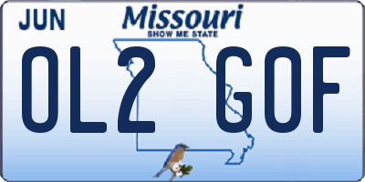 MO license plate OL2G0F