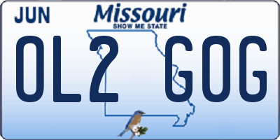 MO license plate OL2G0G