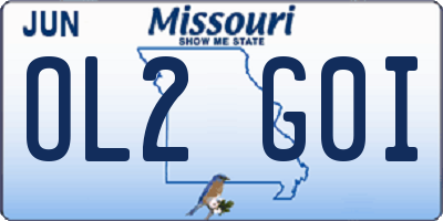MO license plate OL2G0I