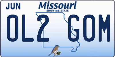 MO license plate OL2G0M