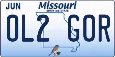 MO license plate OL2G0R