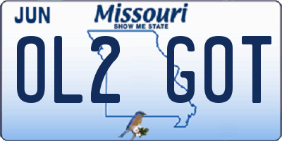 MO license plate OL2G0T