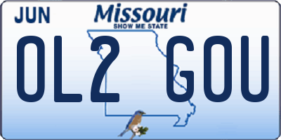 MO license plate OL2G0U