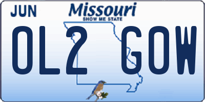 MO license plate OL2G0W