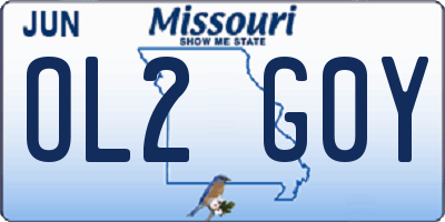MO license plate OL2G0Y