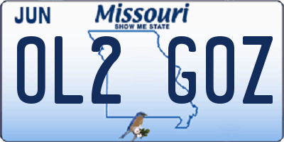 MO license plate OL2G0Z