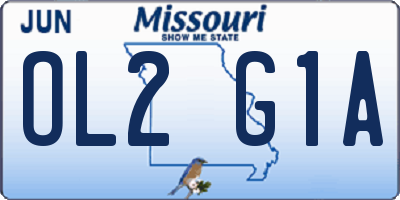 MO license plate OL2G1A