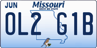 MO license plate OL2G1B