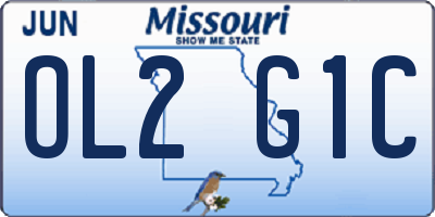 MO license plate OL2G1C