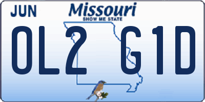 MO license plate OL2G1D