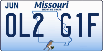 MO license plate OL2G1F