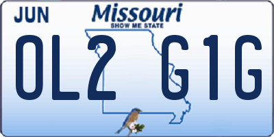 MO license plate OL2G1G