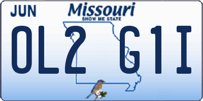 MO license plate OL2G1I
