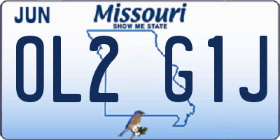MO license plate OL2G1J