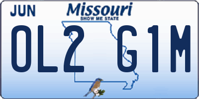 MO license plate OL2G1M